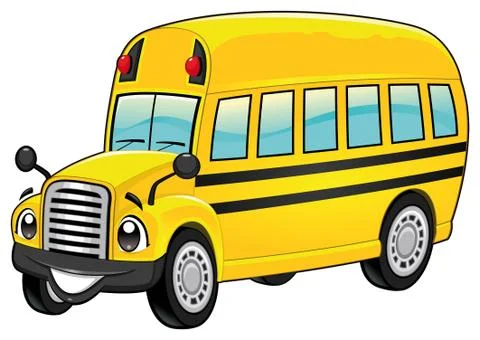 Funny school bus. Illustrazione stock