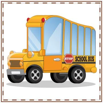 Funny school bus. Stock Illustration