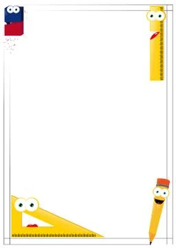 Funny school frame Stock Illustration