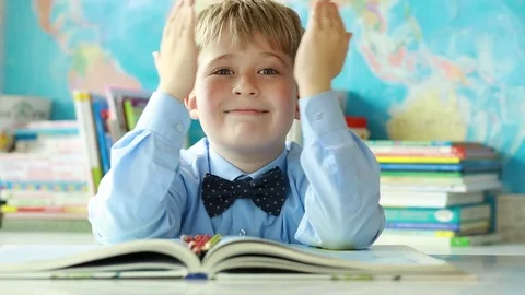Funny schoolboy.  Stock Footage 77747755