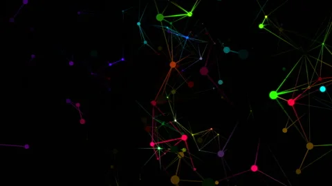 Funny science. Cheerful space background.Network Nodes - an abstract Stock Footage 94729053