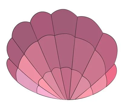 Funny sea shell on white background Stock Illustration