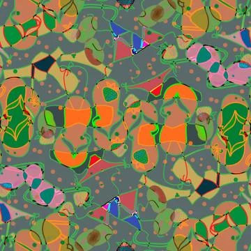 Funny seamless pattern with summer elements Illustrazione stock