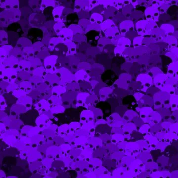 Funny seamless violet scull pattern background for Halloween 스톡 일러스트