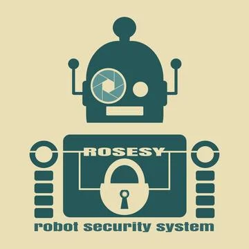 Funny security robot Funny security robot . ROSESY robot security system t... Stock Photos