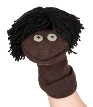 Funny self made sock puppet Stock Photos