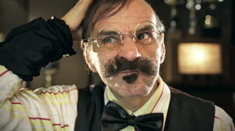 Funny senior man thinks for a solution Stock Footage 64474521