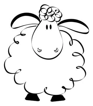 Funny sheep drawing Stock Illustration