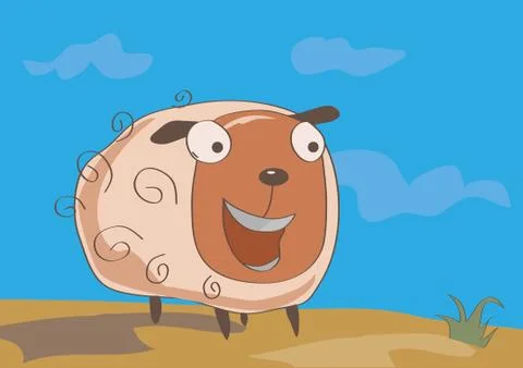 Funny sheep Illustrazione stock