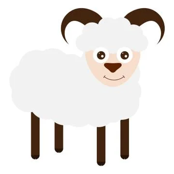 Funny sheep on a white background. Stock Illustration