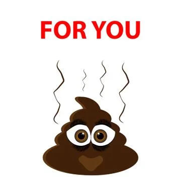 Funny shit isolated on white background. Stock Illustration