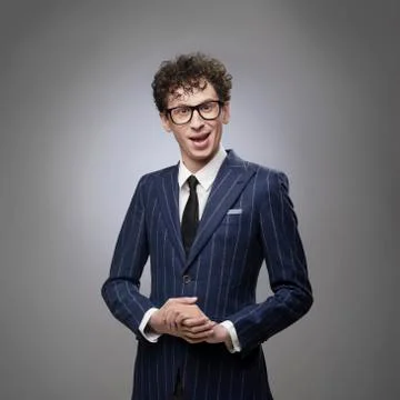 Funny shocked man Stock Photos