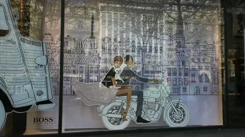 Funny shopwindow Stock Footage 10873924