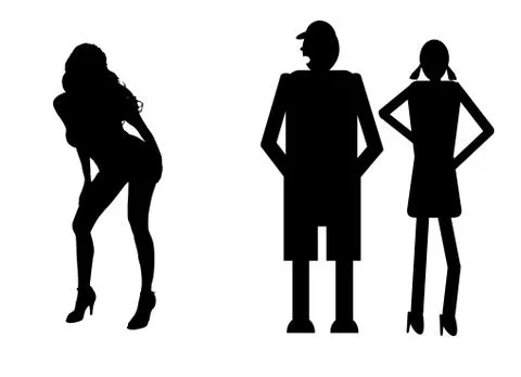 Funny silhouette Stock Illustration