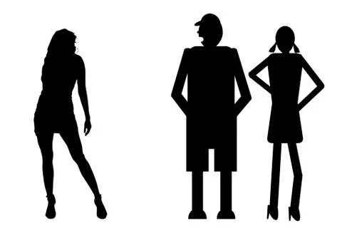Funny silhouette Stock Illustration