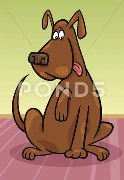 Funny sitting dog Stock Illustration