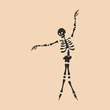 Funny Skeleton. Cute character Skeleton Bones Stock-Illustration