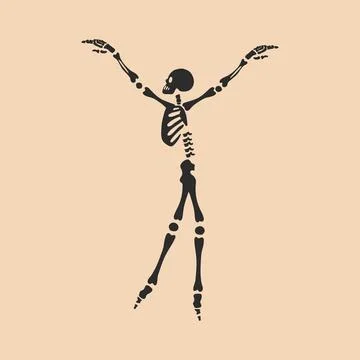 Funny Skeleton. Cute character Skeleton Bones Stock Illustration