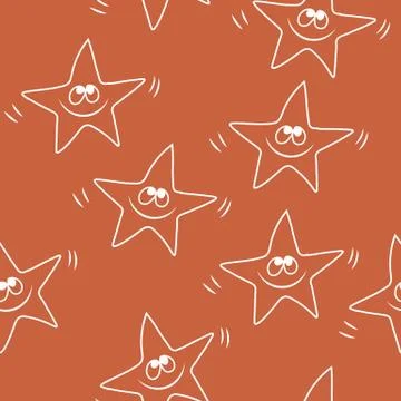 Funny sketching star Seamless pattern. Baby star vector pattern. Cartoon vect 스톡 일러스트