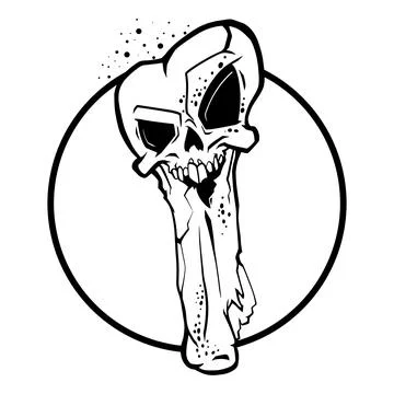Funny skull bone character Иллюстрация