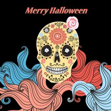 Funny skull Illustrazione stock