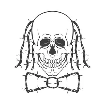 Funny skull vector illustration or symbol Stock Illustration