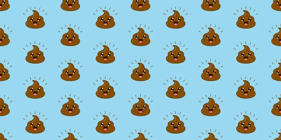 Funny smile vector poop pattern Stock Illustration