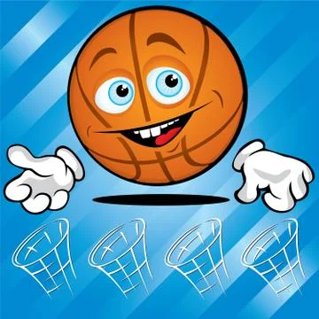 Funny smiling basket ball Stock-Illustration