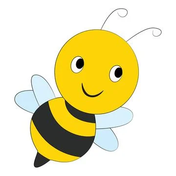 Funny smiling bee on white background Stock Illustration