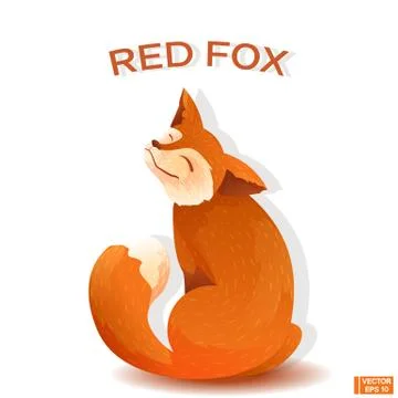 Funny smiling cartoon fox. Stock Illustration