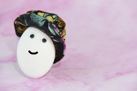 Funny smiling easter white eggs with eyes Stock Photos