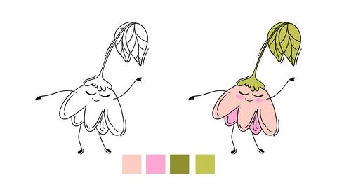 Funny smiling flower Stock Illustration