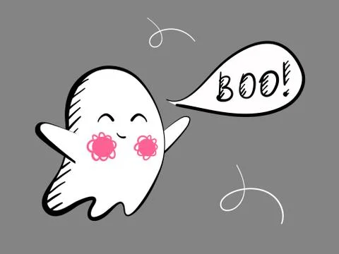 Funny smiling ghost Stock Illustration