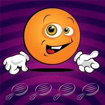 Funny smiling ping pong ball Stock Illustration