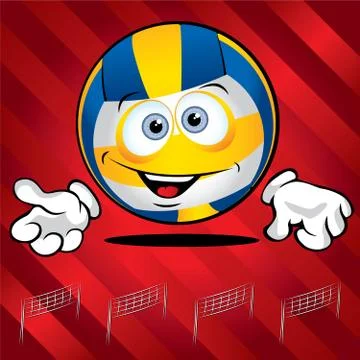 Funny smiling volley ball Stock Illustration