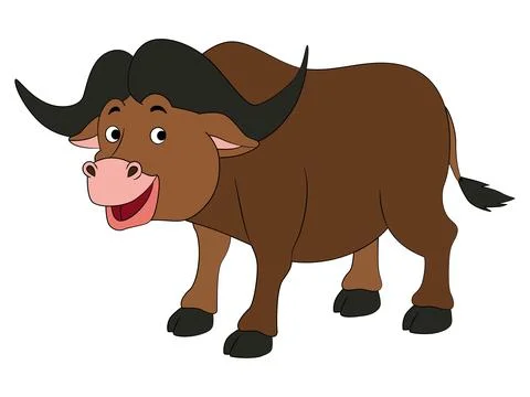 Funny smiling warthog on white background Stock Illustration
