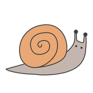 Funny snail cartoon icon. Vector illustration Stock Illustration