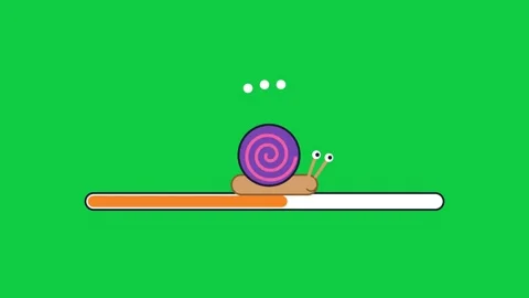 Funny snail crawling along a progress bar 库存影片 348279840