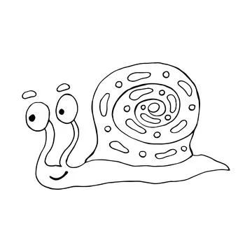 Funny snails. Vector illustration. Comics. Coloring for children and adults Stock Illustration