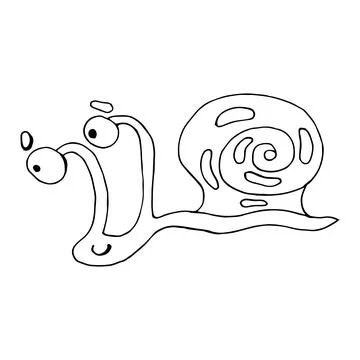 Funny snails. Vector illustration. Comics. Coloring for children and adults Stock Illustration