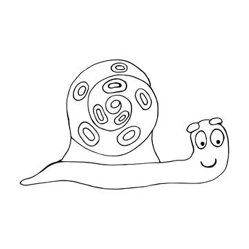 Funny snails. Vector illustration. Comics. Coloring for children and adults Stock Illustration