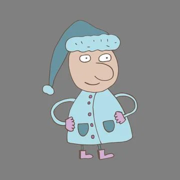 Funny Snow Maiden. Vector character. Stock Illustration