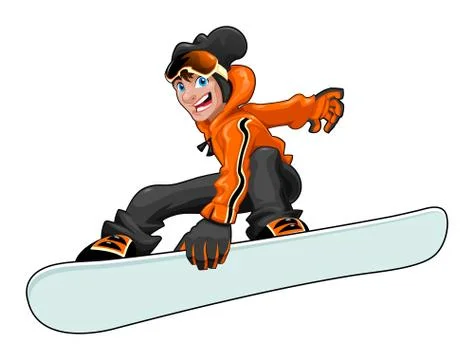Funny snowboarder Stock Illustration