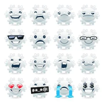 Funny Snowflake Emojis Stock Illustration