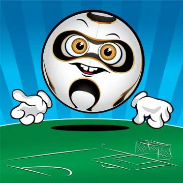 Funny soccer ball Stock Illustration