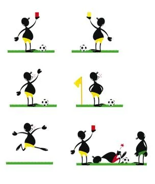 Funny soccer referee Stock Illustration