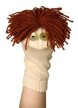 Funny sock puppet Stock Photos