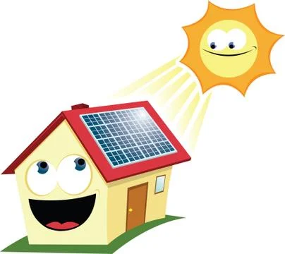 Funny solar panel Stock Illustration