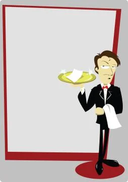 Funny sommelier with copy space Stock Illustration