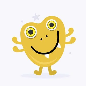 Funny Space Monster. Cute Alien, Planets, Rockets, UFOs. Isolated on a white Stock Illustration